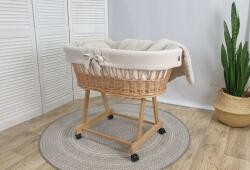 Ourbaby Pătuț din răchită cu echipament pentru bebeluș - bej - banaby - 837,00 RON