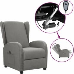 vidaXL Fotoliu rabatabil electric, gri deschis, textil (3098925)
