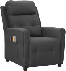vidaXL Fotoliu de masaj electric rabatabil, gri închis, textil (3098914)
