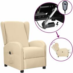vidaXL Fotoliu rabatabil electric, crem, material textil (3098934)