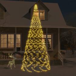 vidaXL karácsonyfa zászlórúdon 1400 meleg fehér LED-del 500 cm (343542) - vidaxl