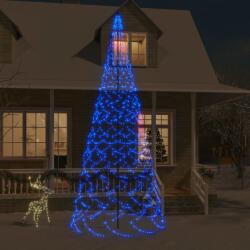 vidaXL karácsonyfa zászlórúdon 1400 kék LED-del 500 cm (343544) - vidaxl