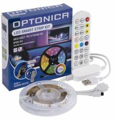 OPTONICA TV Banda LED Set WIFI Telecomanda 60 LEDs 6W RGB + Alb Cald (4327)