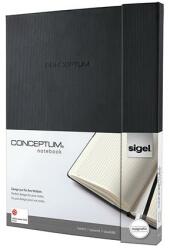 Sigel Conceptum Softwave keményfedeles kockás A4 jegyzetfüzet fekete (SICO141)