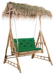 vidaXL Balansoar 2 locuri, frunze de palmier și pernă, 202 cm, bambus (3063938)