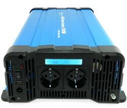 NEW ENERGY Tiszta szinuszos inverter 12V 2500W feszültségátalakító napelemes rendszerhez, LCD kijelzővel és távirányítóval (INVERTER_12V_2500W_KEK)