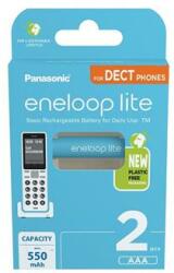 Panasonic Tölthető elem, AAA mikro, 2x550 mAh Ni-MH, PANASONIC Eneloop Lite (ELAKU18)