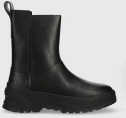 Vagabond Shoemakers bőr csizma Maxime fekete, női, enyhén téliesített, platformos - fekete Női 36