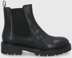 Vagabond Shoemakers bőr bokacsizma fekete, női, lapos talpú - fekete Női 36 - answear - 47 990 Ft