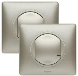 Legrand Netatmo 067633 Celiane előre párosított váltókapcsolós szett 1 db okos egypólusú kapcsolóból (nulla mentes) és 1 db szimpla távvezérlő kapcsolóból álló készlet, két helyről történő világítás kapcsolás