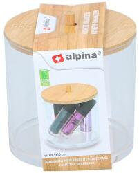 Alpina Kozmetikai tároló, 10x9, 7x9, 7cm műanyag+bambusz tető (XEH25218063)