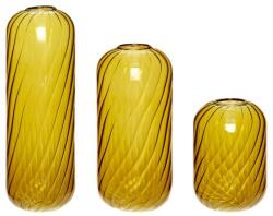 Hübsch Váza FLEUR, 3 db szett, sárga, üveg, Hübsch (HU661203)