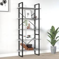 vidaXL Bibliotecă 5 niveluri gri sonoma, 80x30x175 cm lemn prelucrat (3114017) Biblioteca