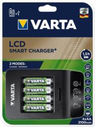 VARTA LCD Smart 4x AA/AAA NiMH Akkumulátor Töltő + 4 db AA 2100mAh Ceruzaelem (57684101441)