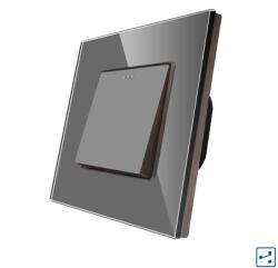 Luxion Intrerupator Simplu Cap Scara Mecanic LUXION cu Rama din Sticla - culoare gri