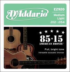 D'Addario EZ920 - 85/15 Bronze Acoustic Guitar Strings, Medium Light, 12-54 - C771C