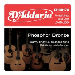 D'Addario EPBB170 - Phosphor Bronze Acoustic Bass Strings, Long Scale, 45-100 - H272H