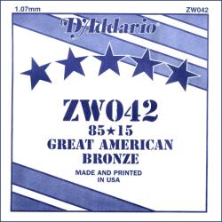D'Addario ZW042 - 85/15 Bronze Acoustic Guitar Strings, . 042 - F411FF