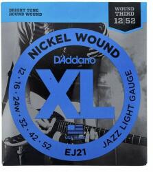 D'Addario EJ21 - D'Addario EJ21 Nickel Wound Electric Guitar Strings, Jazz Light, 12-52 - G726G