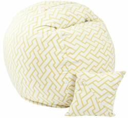 Pufrelax Комплект Барбарон и декоративна възглавница, 450л. Matusalem, Zappity Yellow, Перящ се калъф, Подходящ за деца, Пълнеж с микс от мемори пяна и дунапрен, Гама Premium