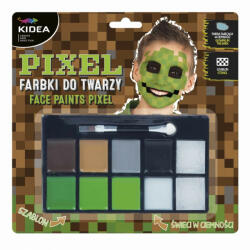 DERFORM Arcfesték, tégelyes, 11 db-os, Minecraft szinek, Kidea (DFM-FDTZPKA)