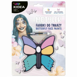 DERFORM Arcfesték, tégelyes, 8 db-os, pillangó formájú tartóban, Kidea (DFM-FDTM8KKA)
