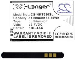 Cameron Sino Li-Ion akku (3, 7V / 1500mAh, Nokia BL-4AX kompatibilis) FEKETE Nokia 8000 4G, Nokia 6300 4G (CS-NKT630SL)
