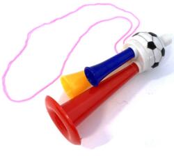 Magic Toys Mini focilabdás nyakba akasztható trombita tripla dudával 13 cm (MK832321)
