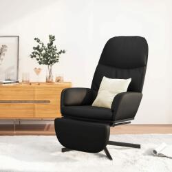 vidaXL Scaun de relaxare cu taburet, negru, piele ecologică (3097415)