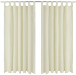 vidaXL Draperii micro-satin cu bride, 140 x 175 cm, crem, 2 buc (130356)