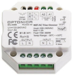 Optonica LED Triac RF és WiFi vezérlő 100-240VAC 1.5A 1 csatornás 6388 (6388) - optonica