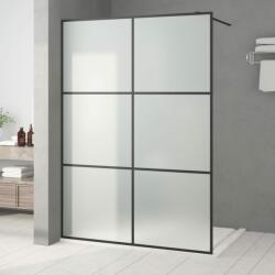 vidaXL Perete cabină duș walk-in negru 140x195 cm sticlă ESG mată (152114)