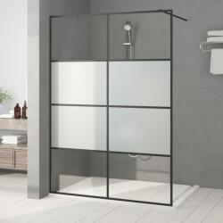 vidaXL Perete cabină duș walk-in negru 140x195 cm sticlă ESG semi-mată (152129) - vidaxl