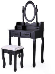 Timelesstools Tükrös fésülködő asztal székkel, Rome több színben-fekete (HOP1000943-2)