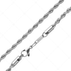  BALCANO - Rope / Kötél lánc típusú nyaklánc magasfényű polírozással - 4 mm / 50 cm