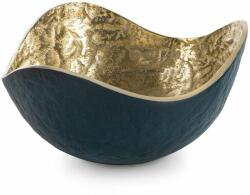 Eurofirany Pedro3 fém dísztál Gránátkék/arany 25x25x13 cm