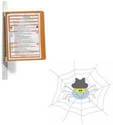 Durable Bemutatótábla tartó, Durable Vario® Magnet Wall 5, narancssárga - spidershop