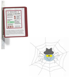 Durable Bemutatótábla tartó, Durable Vario® Magnet Wall 5, piros - spidershop
