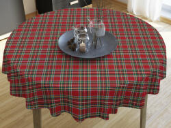 Goldea loneta dekoratív asztalterítő - nagy piros kockás - kör alakú Ø 100 cm