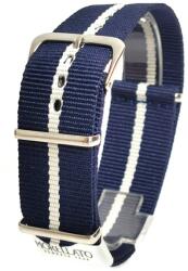 Morellato Curea tip NATO Bleumarin cu Alb Morellato Band Fabric Ribbon - 18mm, 20mm, 22mm (A01U3972A74810CR)