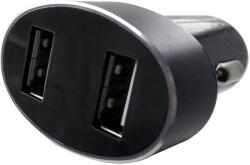 Incarcator auto Hoco Z26 High praise, dual USB, display digital, negru cu gri