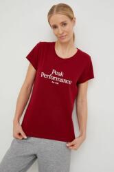 Peak Performance pamut póló bordó - burgundia XS