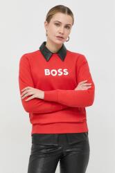 HUGO BOSS pamut melegítőfelső piros, női, nyomott mintás - piros XS