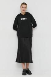 HUGO BOSS pamut melegítőfelső fekete, női, nyomott mintás, kapucnis - fekete S - answear - 60 990 Ft