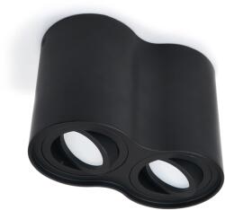 KOLORENO Corp de iluminat halogen mobil montat pe zid din aluminu LED Busto x2 - Negru (OS-6327)