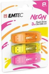 EMTEC C410 Neon 8GB USB 2.0 3pc (UE8GN3)