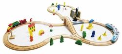 Eco Toys Jucarie cale ferata din lemn cu tren cu baterii Ecotoys HM015147, 69 elemente, multicolor (EDIHM015147) - babyneeds