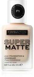 Revolution Relove Super Matte Foundation machiaj matifiant de lungă durată culoare F1 24 ml