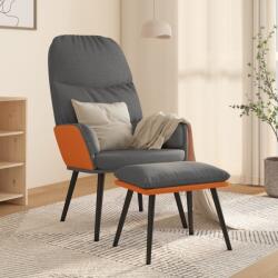 vidaXL Scaun de relaxare cu taburet, gri deschis, material textil (3097364)