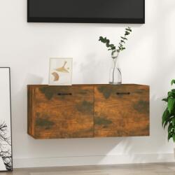 vidaXL Comodă perete, stejar fumuriu, 80x35x36, 5 cm, lemn prelucrat (817606) Raft